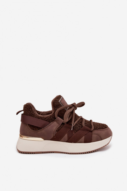opInarmen Sneakers model schoenen Dames met platform bruine kleur Juvira opInarmen Sneakers model schoenen Dames met platform bruine kleur Juvira