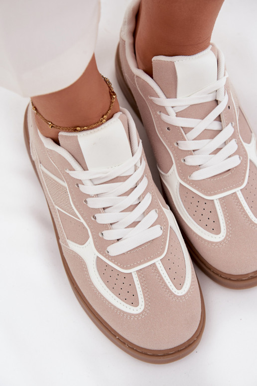 Laag Sneakers model schoenen Dames beige Brenelle Laag Sneakers model schoenen Dames beige Brenelle