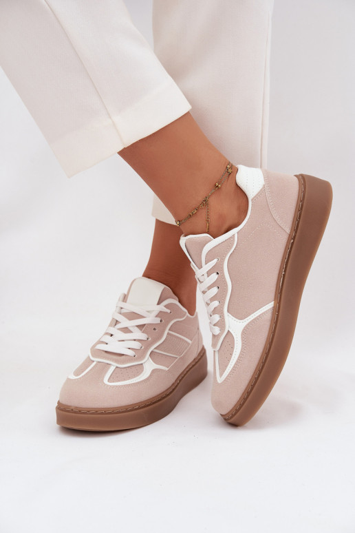 Laag Sneakers model schoenen Dames beige Brenelle Laag Sneakers model schoenen Dames beige Brenelle