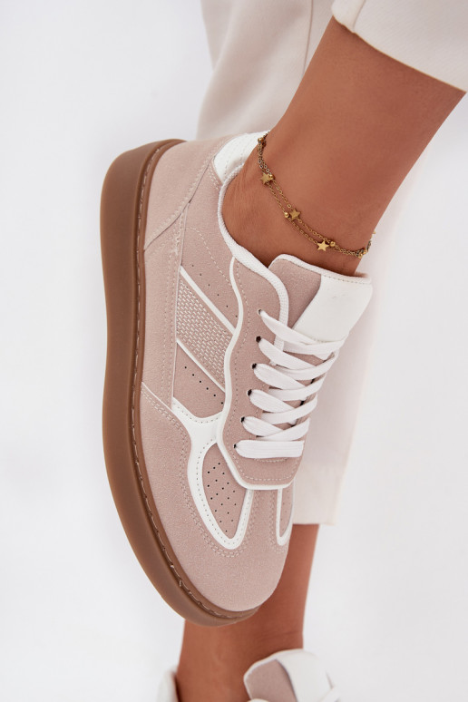 Laag Sneakers model schoenen Dames beige Brenelle Laag Sneakers model schoenen Dames beige Brenelle