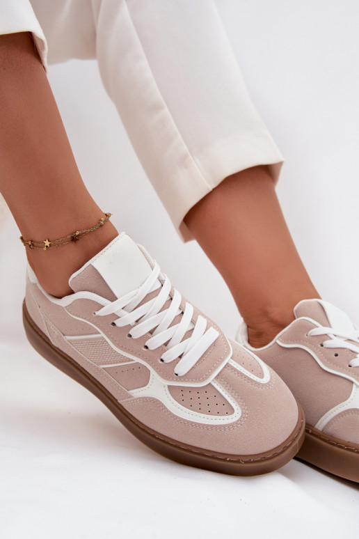 Laag Sneakers model schoenen Dames beige Brenelle Laag Sneakers model schoenen Dames beige Brenelle