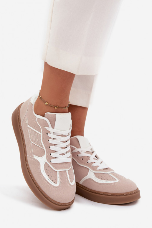 Laag Sneakers model schoenen Dames beige Brenelle Laag Sneakers model schoenen Dames beige Brenelle