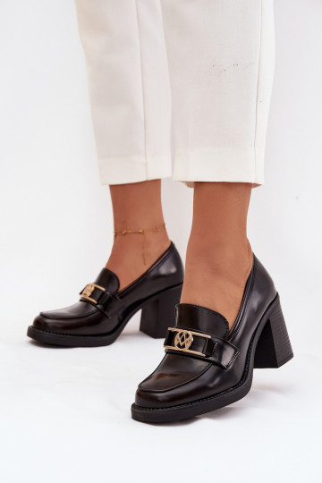 schoenen Dames met hakken Ze gouden kleurm Detalem CzekoladoIne Privelle 2