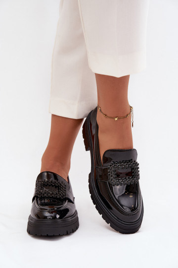 met lakeffect schoenen dames mocassins versieren met gespen zInart Luvianne