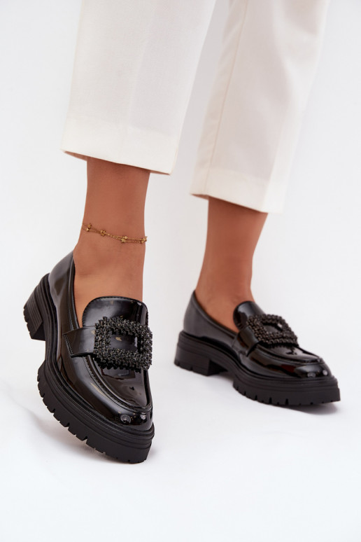 met lakeffect schoenen dames mocassins versieren met gespen zInart Luvianne