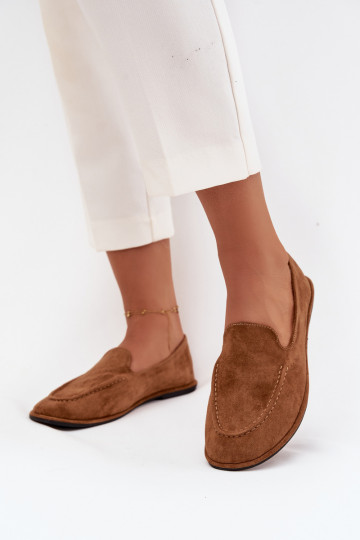 dames mocassinsvan eco-suèdeu gelijk aan bruine kleur Miryelle 2