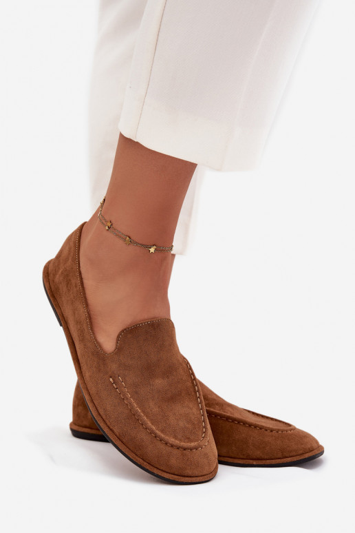 dames mocassinsvan eco-suèdeu gelijk aan bruine kleur Miryelle