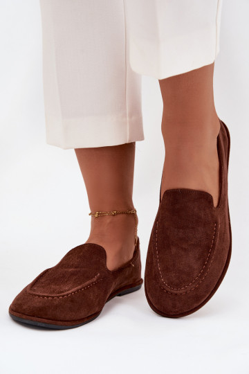 dames mocassinsvan eco-suèdeu gelijk aan bruine kleur Miryelle 2