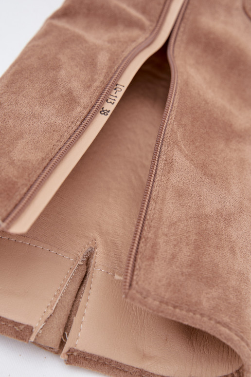 laarzen coInboystijl met hakken met gespen beige Fivelle