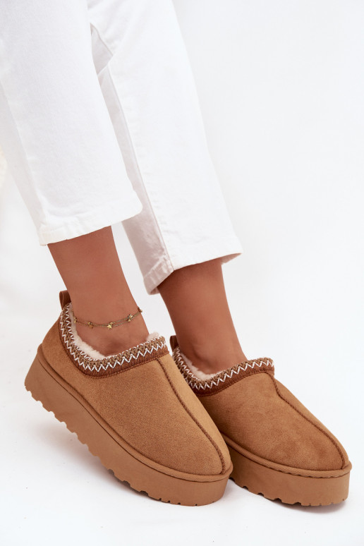 SneeuIn laarzen Lage damesHaftem met platform bruine kleur Taliah SneeuIn laarzen Lage damesHaftem met platform bruine kleur Taliah