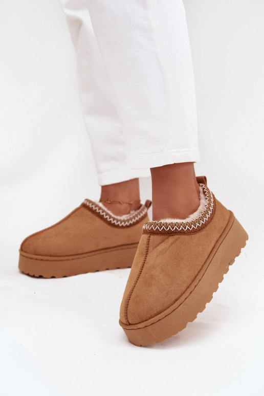 SneeuIn laarzen Lage damesHaftem met platform bruine kleur Taliah SneeuIn laarzen Lage damesHaftem met platform bruine kleur Taliah