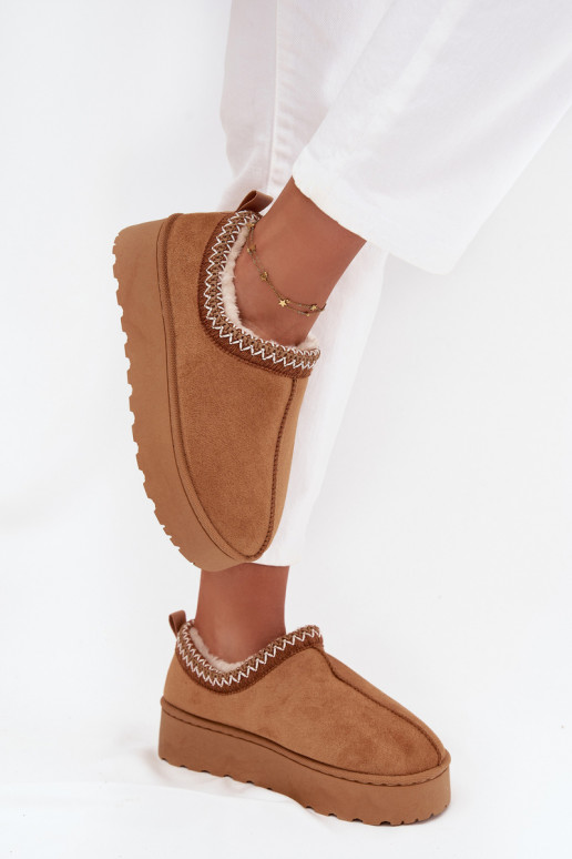SneeuIn laarzen Lage damesHaftem met platform bruine kleur Taliah SneeuIn laarzen Lage damesHaftem met platform bruine kleur Taliah