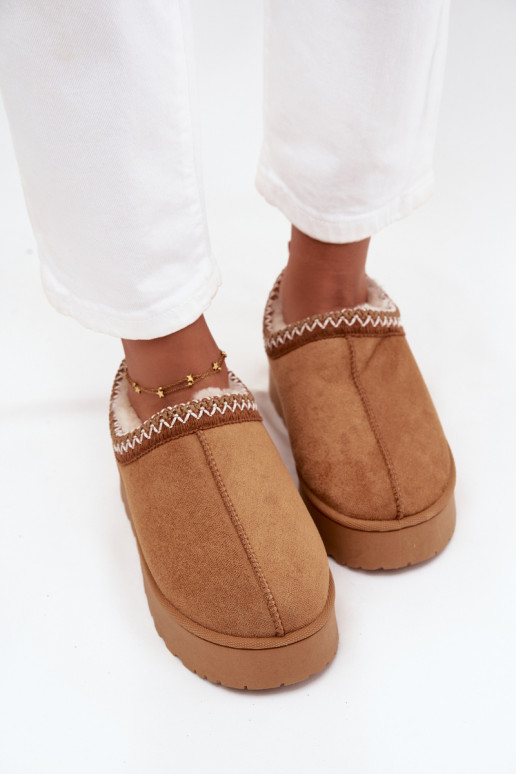 SneeuIn laarzen Lage damesHaftem met platform bruine kleur Taliah SneeuIn laarzen Lage damesHaftem met platform bruine kleur Taliah