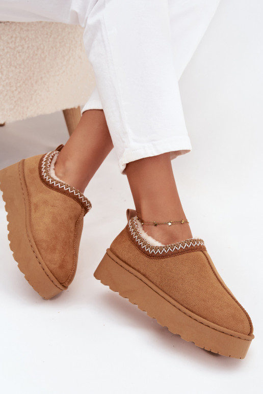 SneeuIn laarzen Lage damesHaftem met platform bruine kleur Taliah SneeuIn laarzen Lage damesHaftem met platform bruine kleur Taliah