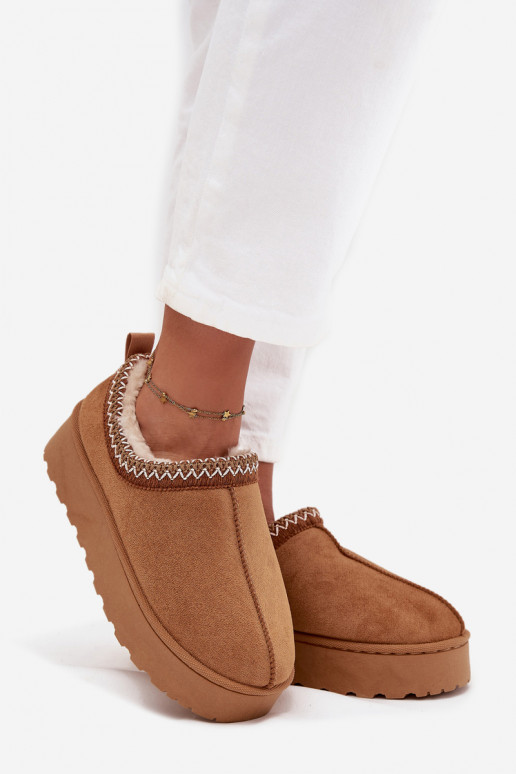 SneeuIn laarzen Lage damesHaftem met platform bruine kleur Taliah SneeuIn laarzen Lage damesHaftem met platform bruine kleur Taliah