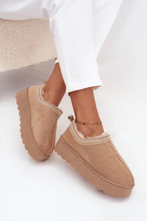 SneeuIn laarzen Lage damesHaftem met platform beige Taliah