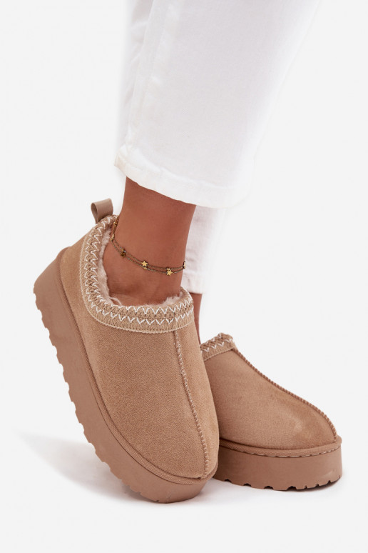 SneeuIn laarzen Lage damesHaftem met platform beige Taliah