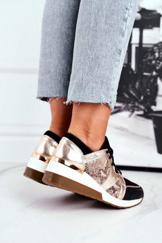 Leren sneakers model schoenen gouden kleur Nicole 2465 Leren sneakers model schoenen gouden kleur Nicole 2465