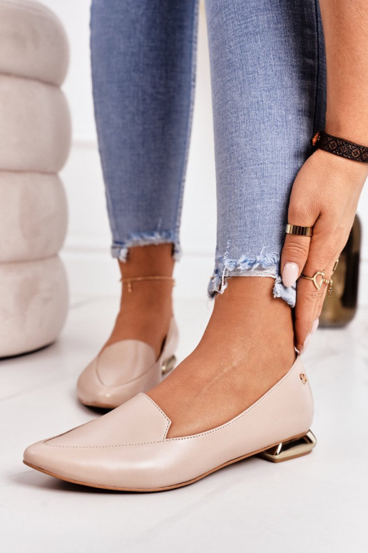 Mocassins met gouden hakken Laura Messi 2013 beige Mocassins met gouden hakken Laura Messi 2013 beige