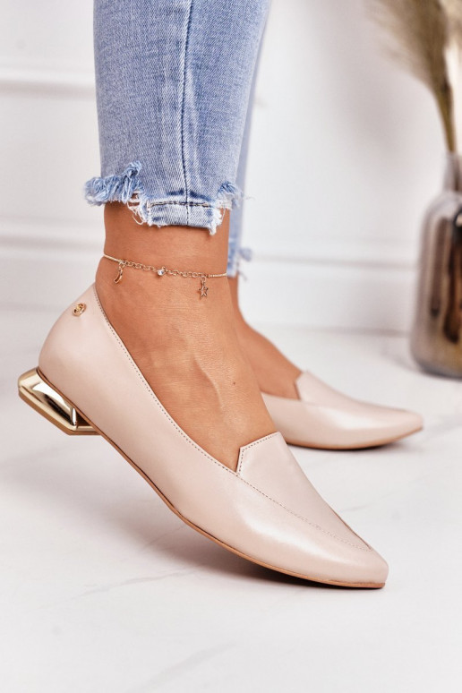 Mocassins met gouden hakken Laura Messi 2013 beige Mocassins met gouden hakken Laura Messi 2013 beige