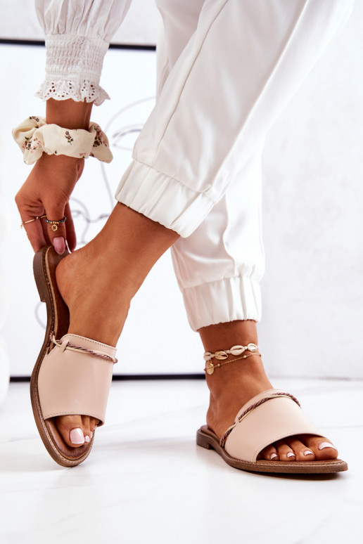 Leren pantoffels LeInski Shoes 3047 beige Leren pantoffels LeInski Shoes 3047 beige