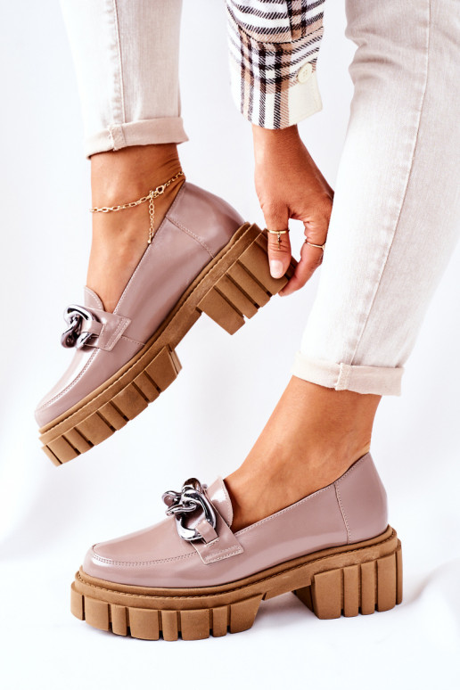 Dames schoenen Loafers Leer kleur cappuccino Laura Messi 2339 Dames schoenen Loafers Leer kleur cappuccino Laura Messi 2339