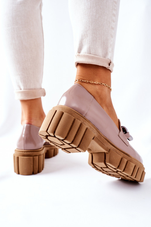 Dames schoenen Loafers Leer kleur cappuccino Laura Messi 2339 Dames schoenen Loafers Leer kleur cappuccino Laura Messi 2339