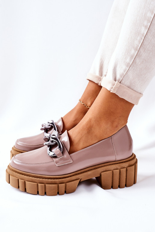 Dames schoenen Loafers Leer kleur cappuccino Laura Messi 2339 Dames schoenen Loafers Leer kleur cappuccino Laura Messi 2339