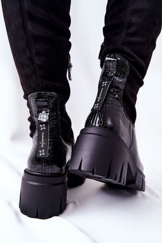 Leer laarzen Het heeftciejka met een krokodil zInart 05260-01 Leer laarzen Het heeftciejka met een krokodil zInart 05260-01