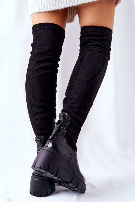 Leer laarzen Het heeftciejka met een krokodil zInart 05260-01 Leer laarzen Het heeftciejka met een krokodil zInart 05260-01