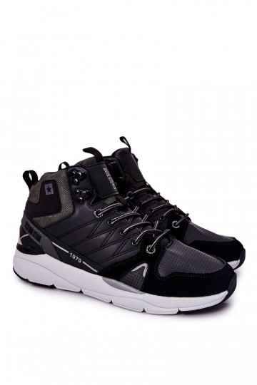 Hoge sportieve heren schoenen Big Star II174223 zwarte kleur