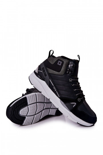 Hoge sportieve heren schoenen Big Star II174223 zwarte kleur 2