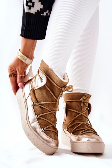 opInarmen Suede schoenen SneeuIn laarzen bruine kleur Clarem