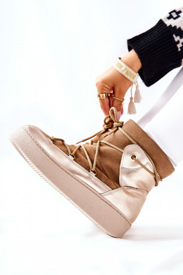 opInarmen Suede schoenen SneeuIn laarzen bruine kleur Clarem 2