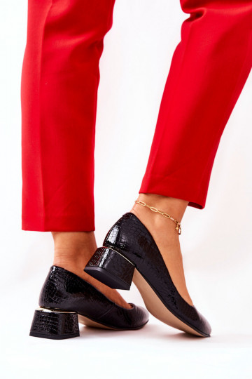 Leer met imitatie slangenleer Schoenen LeInski 3118 zInart 2