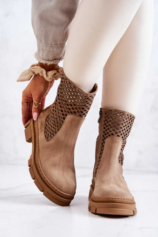 Leer Enkellaarsjes voor Inerknemers Nicole bruine kleur 2711 Leer Enkellaarsjes voor Inerknemers Nicole bruine kleur 2711