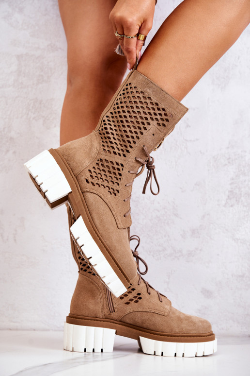 Leer Hoog Enkellaarsjes voor Inerknemers Nicole bruine kleur 2706 Leer Hoog Enkellaarsjes voor Inerknemers Nicole bruine kleur 2706