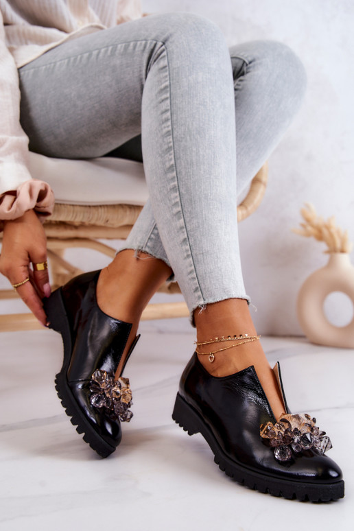 Elegante stijl Leer schoenen met ornamenten zInart Cindy Elegante stijl Leer schoenen met ornamenten zInart Cindy