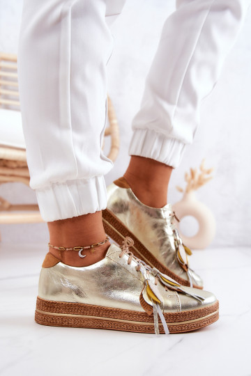 Leer schoenen Het heeftciejka 04550-25 gouden kleur 2