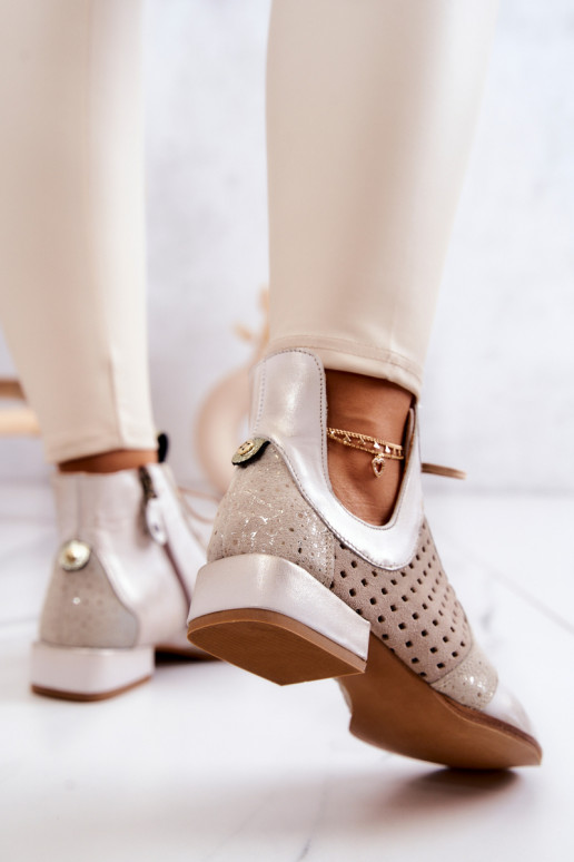 Leer Laarzen Schoenen Het heeftciejka 05541-25 ivoor Leer Laarzen Schoenen Het heeftciejka 05541-25 ivoor