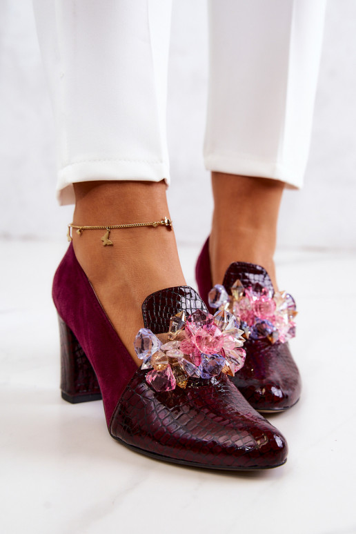 van suède met imitatie slangenleer Schoenen met ornamenten bordeaux Het heeftllory van suède met imitatie slangenleer Schoenen met ornamenten bordeaux Het heeftllory