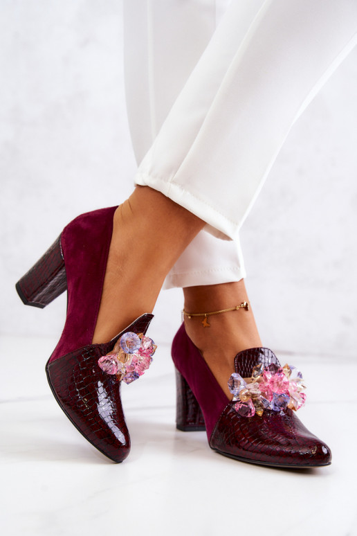 van suède met imitatie slangenleer Schoenen met ornamenten bordeaux Het heeftllory van suède met imitatie slangenleer Schoenen met ornamenten bordeaux Het heeftllory