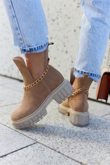 Stijlvolle suède bruine schoenen met uitsparingen Lemar Forget Me 2