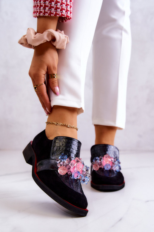 van suède schoenen met ornamenten ZInart en-rood Davine van suède schoenen met ornamenten ZInart en-rood Davine