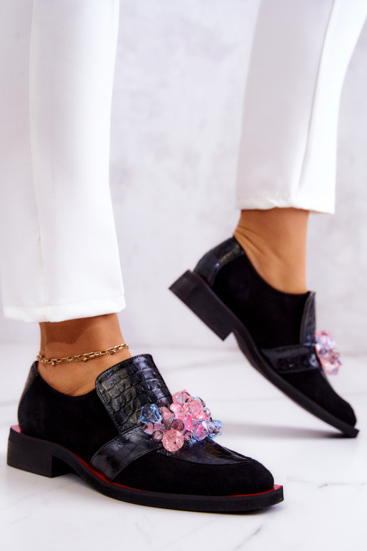 van suède schoenen met ornamenten ZInart en-rood Davine van suède schoenen met ornamenten ZInart en-rood Davine