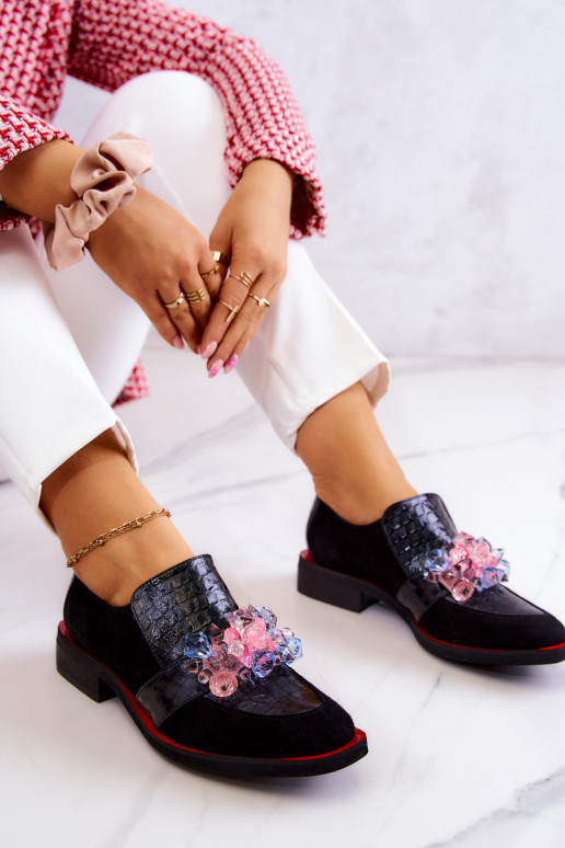 van suède schoenen met ornamenten ZInart en-rood Davine van suède schoenen met ornamenten ZInart en-rood Davine