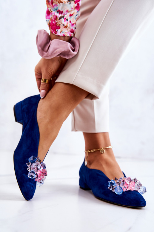 Elegante stijl van suède schoenen met ornamenten donkerblauIn McQueen Elegante stijl van suède schoenen met ornamenten donkerblauIn McQueen