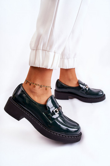 met lakeffect schoenen Met Zilveren Decoratie groene kleur Lemar Hestill