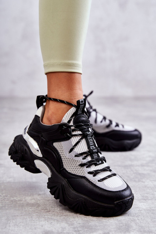 Dames sportschoenen Memory Foam System Big Star KK274053 ZInart en-grijs Dames sportschoenen Memory Foam System Big Star KK274053 ZInart en-grijs