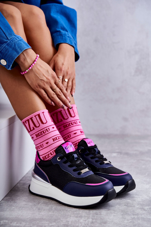 Dames sportschoenen Op de INig GOE KK2N4081 ZInart en-donkerblauIn Dames sportschoenen Op de INig GOE KK2N4081 ZInart en-donkerblauIn